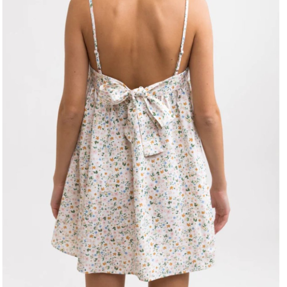 Rhythm Mini Floral Dress Bow Back NWT